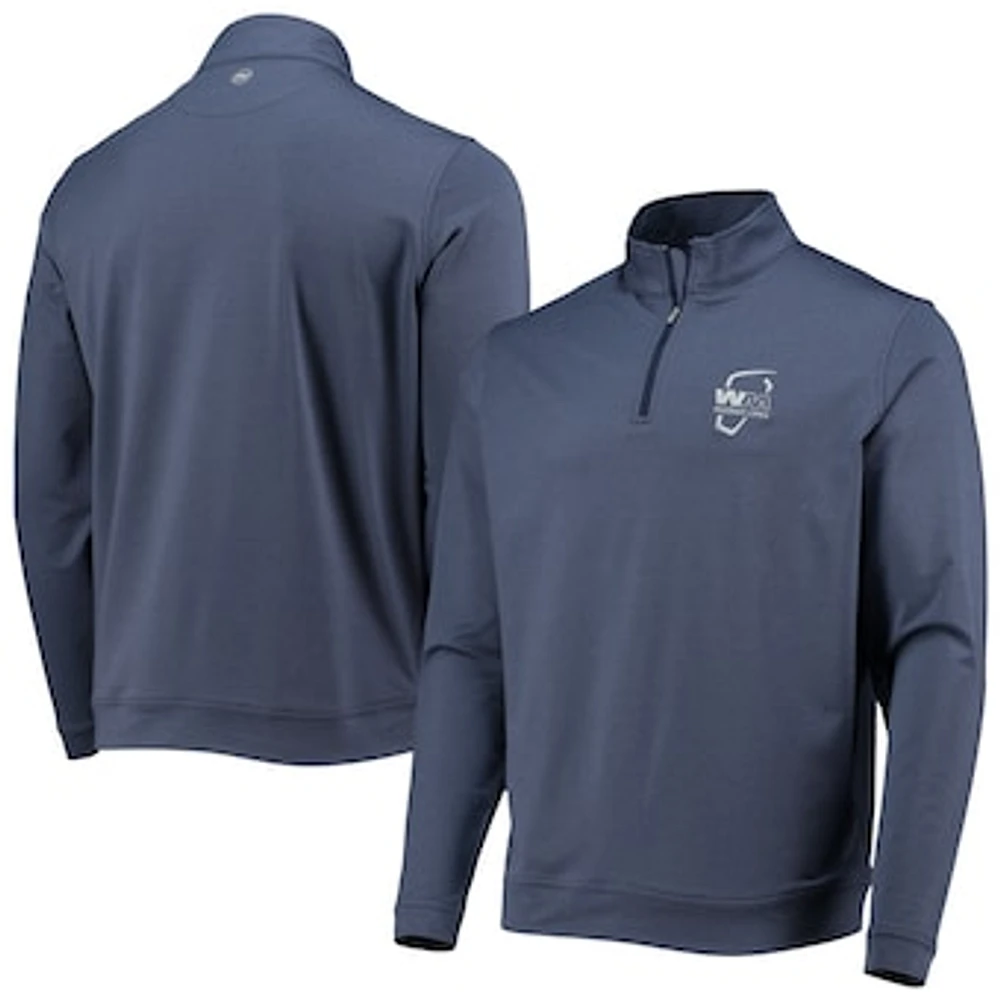 Men's Peter Millar Navy Waste Management Phoenix Open Perth Performance Melange Quarter-Zip Sweatshirt