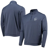 Men's Peter Millar Navy Waste Management Phoenix Open Perth Performance Melange Quarter-Zip Sweatshirt