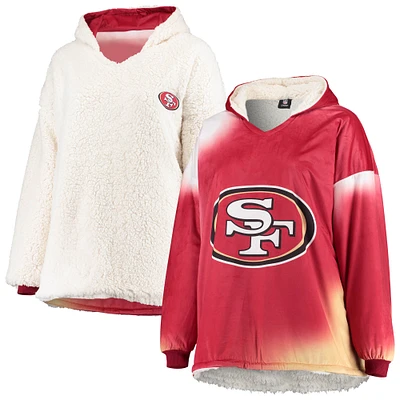 FOCO Scarlet San Francisco 49ers Reversible Sherpa Hoodeez