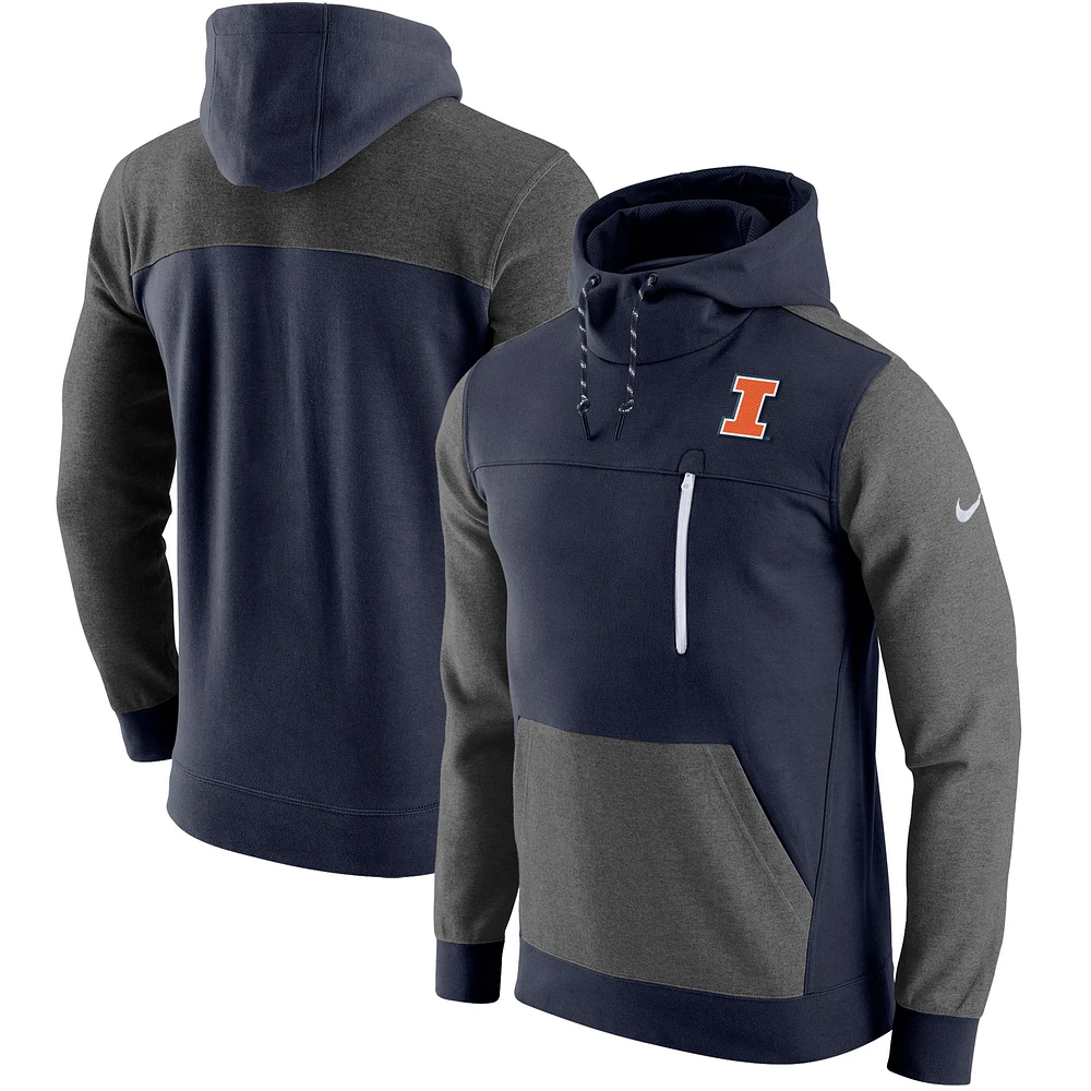 Men's Nike Navy Illinois Fighting Illini AV-15 2.0 Slim Fit Pullover Hoodie