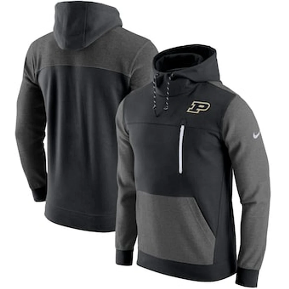 Men's Nike Black Purdue Boilermakers AV-15 2.0 Slim Fit Pullover Hoodie