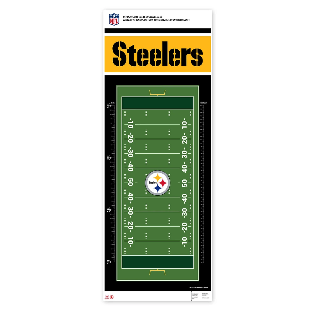 Pittsburgh Steelers - 24'' x 60'' Field Repositionable Decal Growth Chart