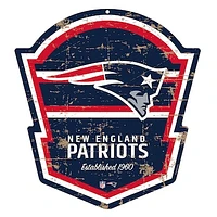 Blue New England Patriots - 22'' PVC Distressed Shield