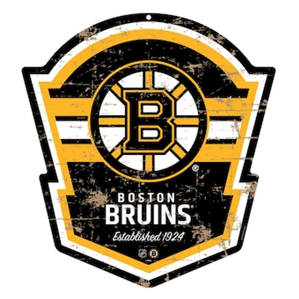 Boston Bruins - 22'' Distressed Shield Sign