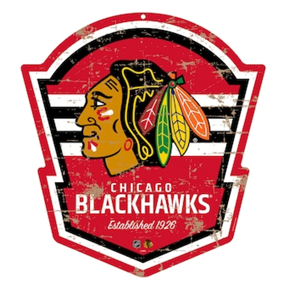 Chicago Blackhawks - 22'' Distressed Shield Sign