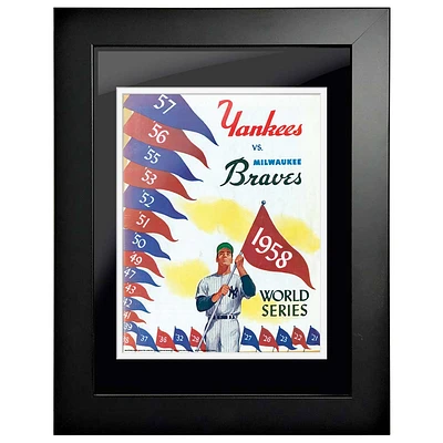 New York Yankees vs. Atlanta Braves 1958 World Series - 12'' x 16'' Framed Program Cover