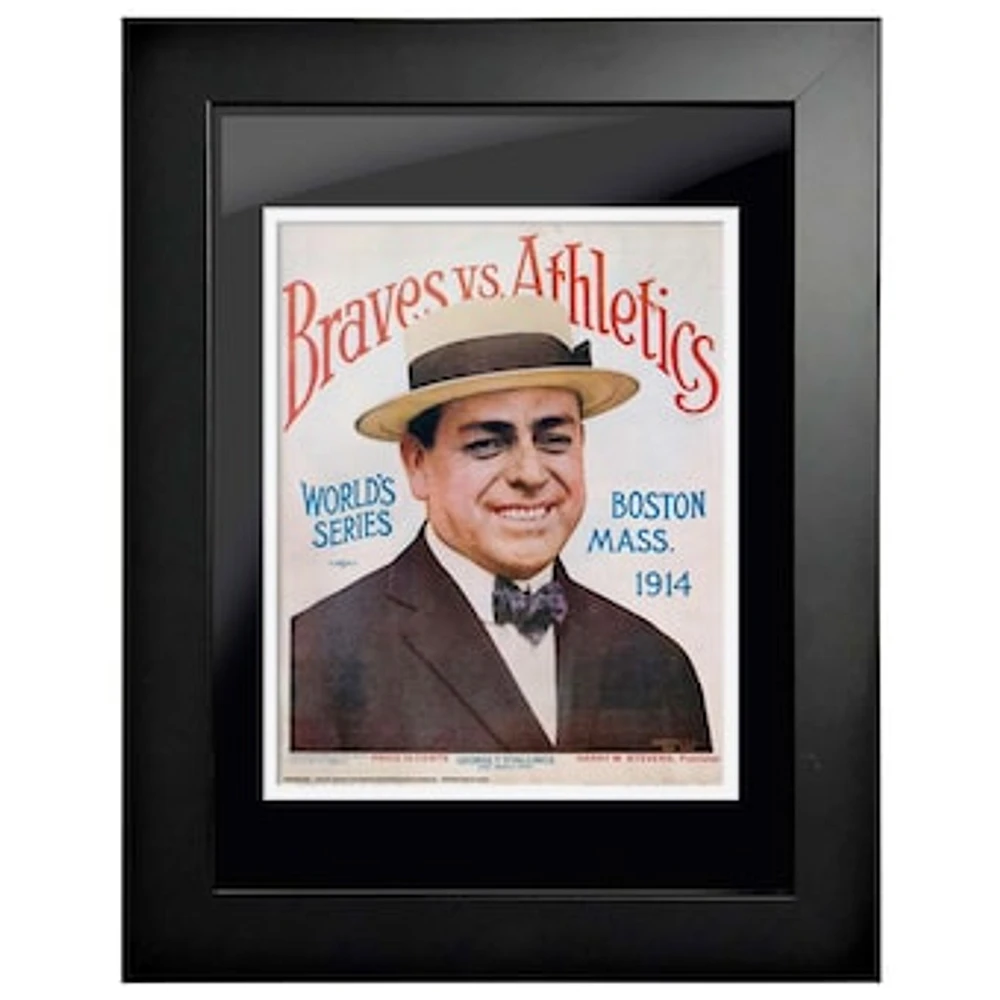 Athletics vs. Atlanta Braves 1914 World Series - 12'' x 16'' Framed Program Cover