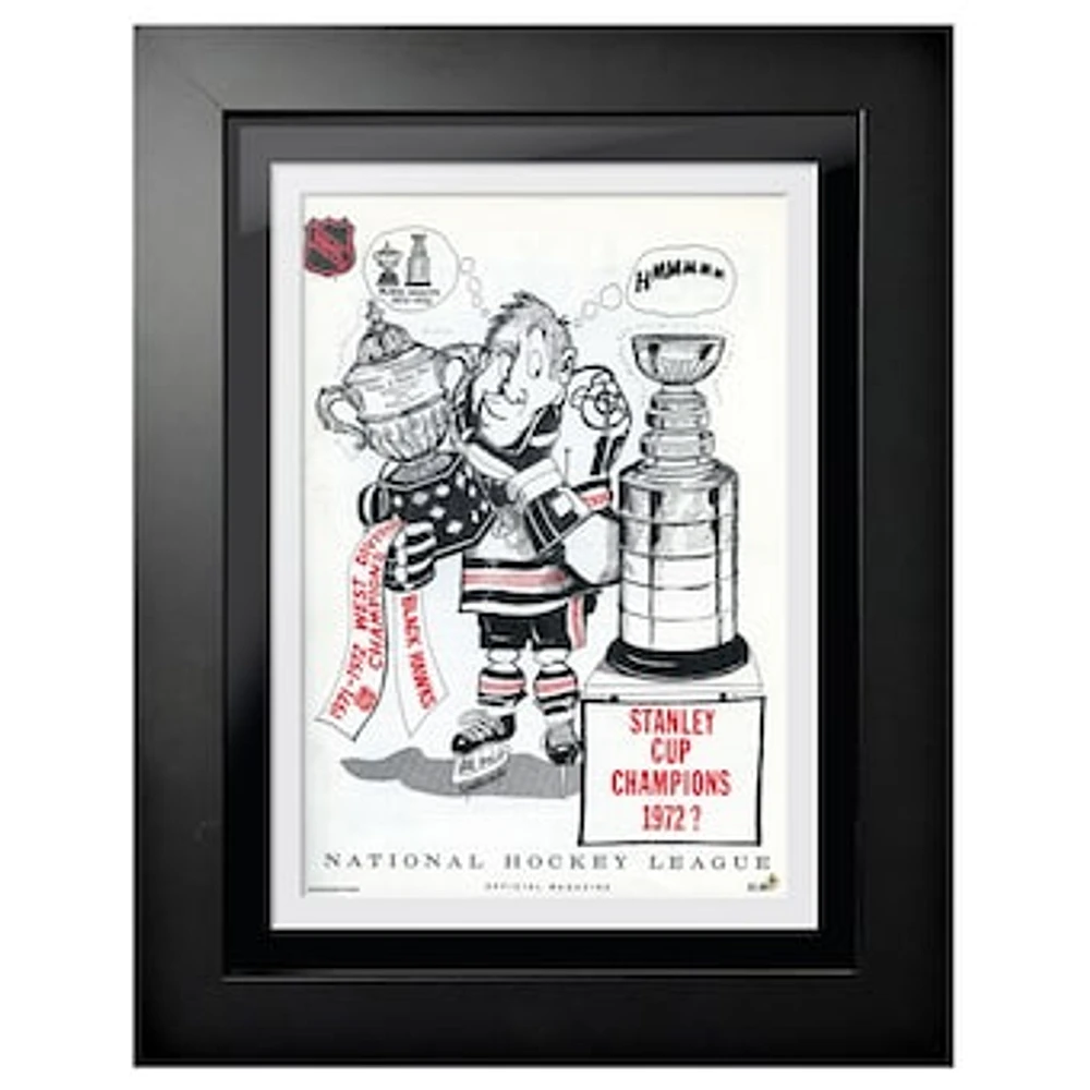 Chicago Blackhawks 1972 West Division Champions - 12'' x 16'' Framed Program Cover