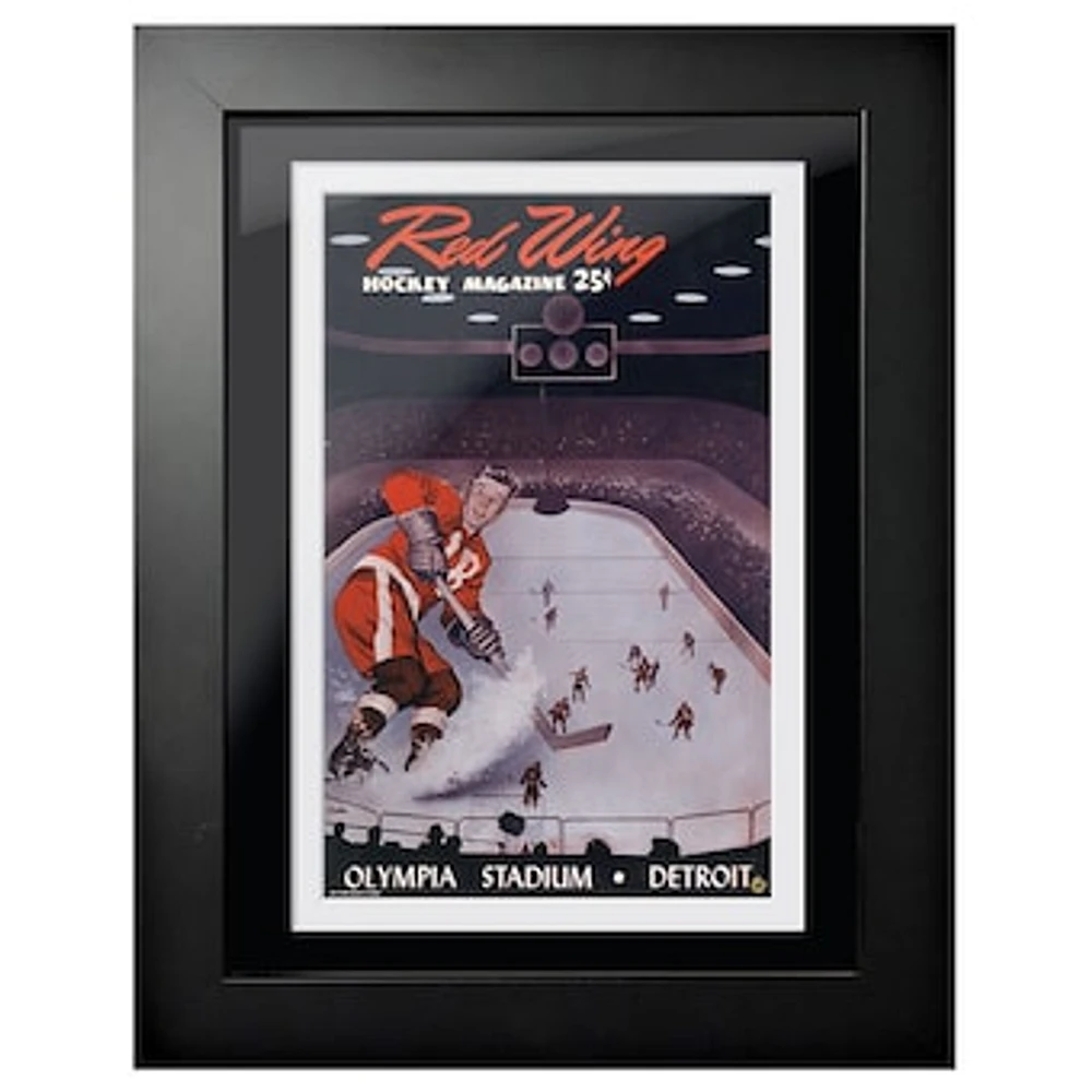 Detroit Red Wings Red Wing Magazine Olympia Stadium Rink - 12'' x 16'' Framed Program Cover