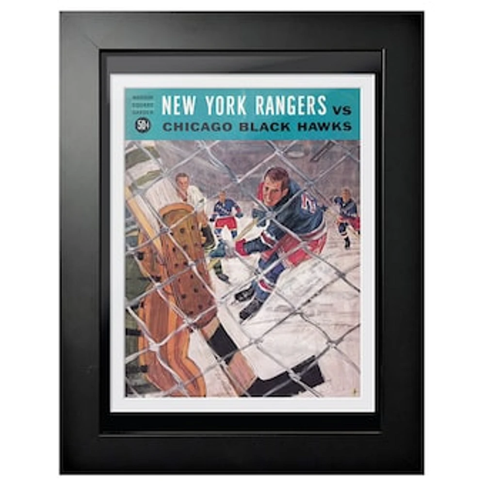 New York Rangers vs. Chicago Blackhawks Madison Square Garden - 12'' x 16'' Framed Program Cover