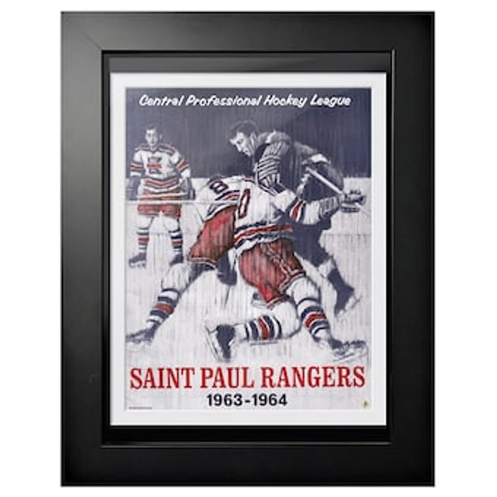 New York Rangers 1963 Saint Paul Rangers - 12'' x 16'' Framed Program Cover