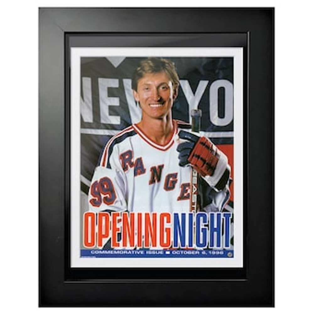 Wayne Gretzky New York Rangers 1996 Opening Night - 12'' x 16'' Framed Program Cover