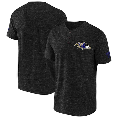 Men's NFL x Darius Rucker Collection by Fanatics Black Baltimore Ravens Slub Henley T-Shirt