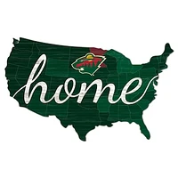 Minnesota Wild 18'' x 18'' USA Shape Cutout Sign