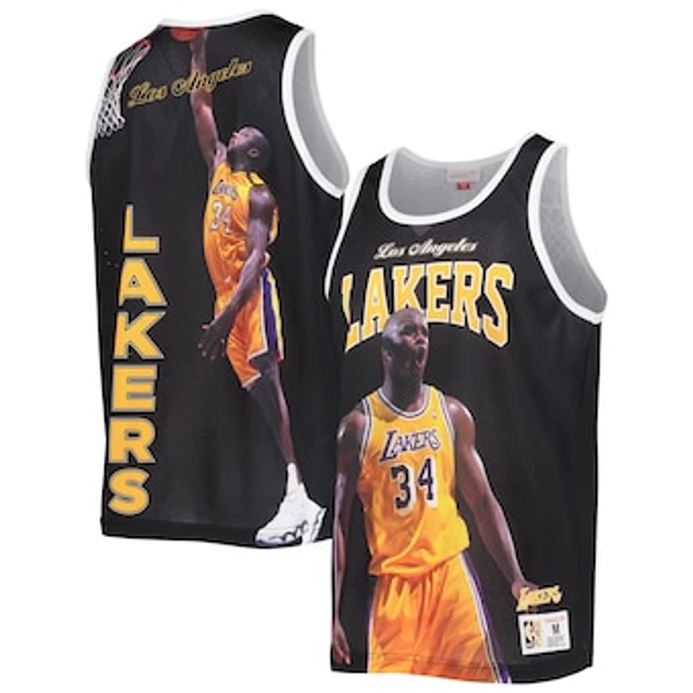 Men's Mitchell & Ness Shaquille O'Neal Black Los Angeles Lakers Hardwood Classics Player Tank Top