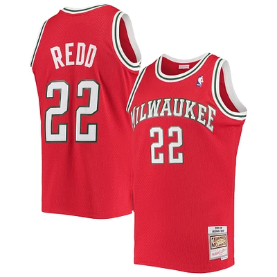 Men's Mitchell & Ness Michael Redd Red Milwaukee Bucks 2008/09 Hardwood Classics Swingman Jersey