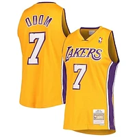 Men's Mitchell & Ness Lamar Odom Gold Los Angeles Lakers 2001/02 Hardwood Classics Swingman Jersey