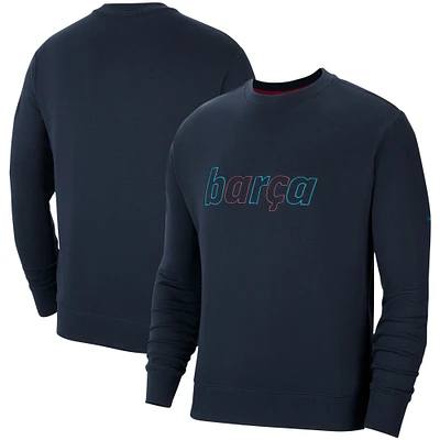 Men's Nike Navy Barcelona Club Pullover Sweatshirt