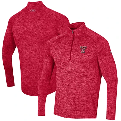 Men's Under Armour Red Texas Tech Red Raiders Twist Raglan Performance Quarter-Zip Jacket