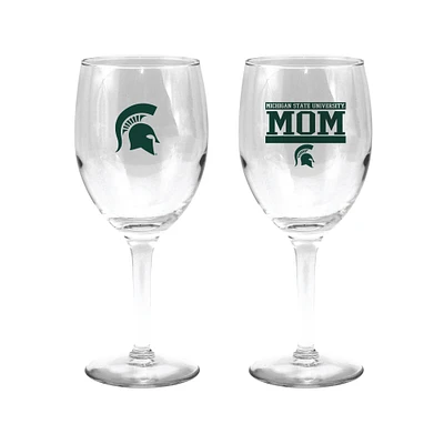 Michigan State Spartans 11oz. Mom Stemmed Wine Glass