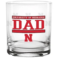 Nebraska Huskers 14oz. Dad Rocks Glass