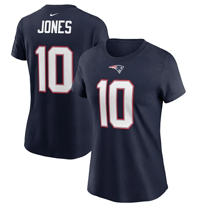 Women's Nike Mac Jones Navy New England Patriots Player Name & Number T-Shirt