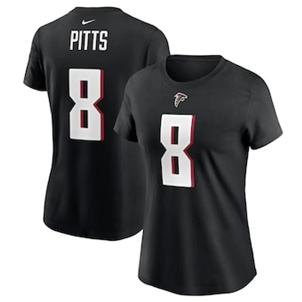 Women's Nike Kyle Pitts Black Atlanta Falcons Player Name & Number T-Shirt