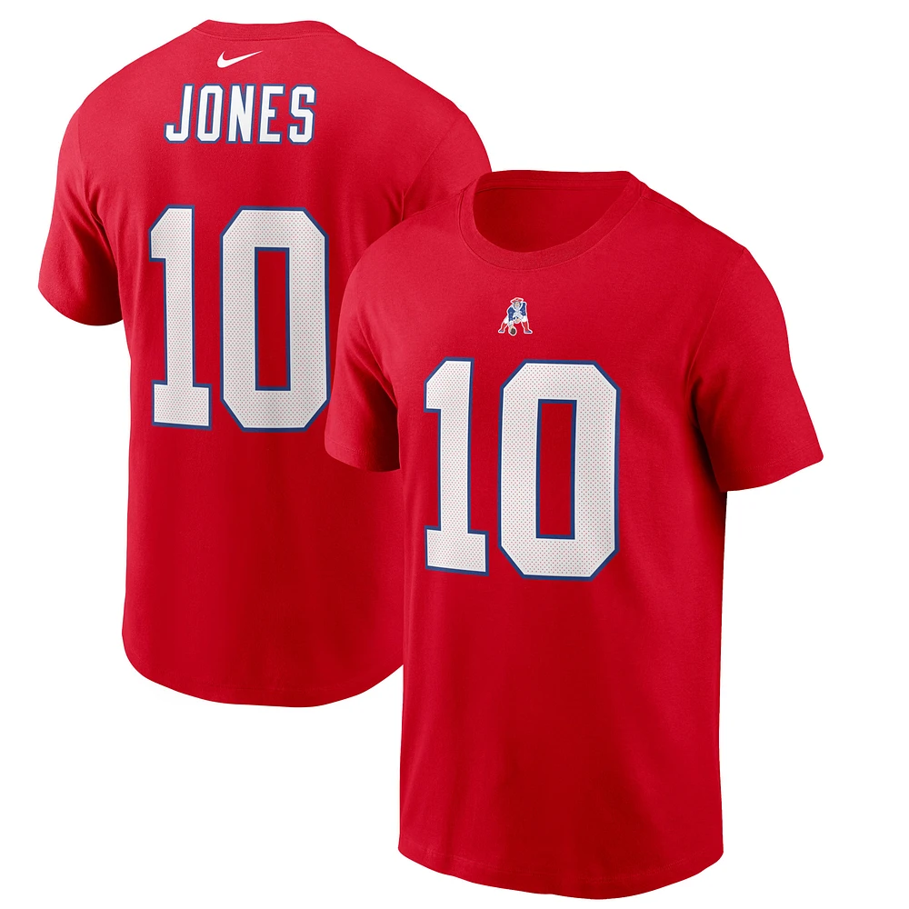 Men's Nike Mac Jones Red New England Patriots Alternate Player Name & Number T-Shirt