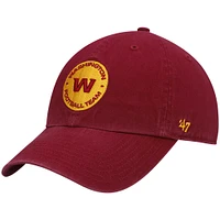 Youth '47 Burgundy Washington Football Team Logo Clean Up Adjustable Hat