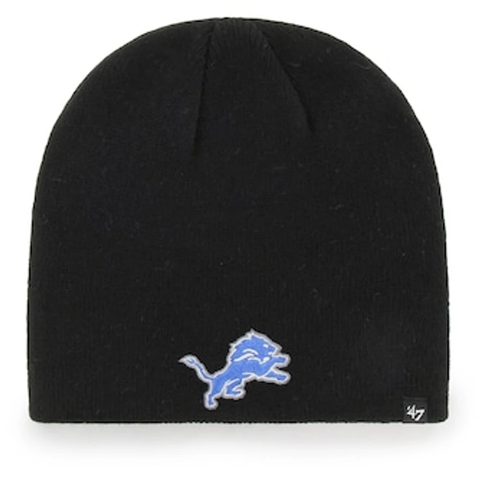 Men's '47 Black Detroit Lions Secondary Logo Knit Beanie