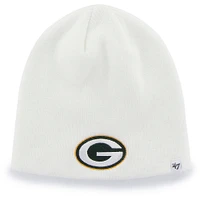 Men's '47 White Green Bay Packers Secondary Logo Knit Beanie