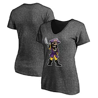 Women's Charcoal ECU Pirates PeeDee Mark V-Neck T-Shirt