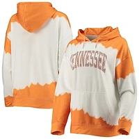 Women's Gameday Couture White/Tennessee Orange Tennessee Volunteers For the Fun Double Dip-Dyed Pullover Hoodie