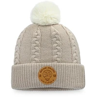 Women's Fanatics Natural Oakland Athletics Outdoor Play Cuffed Knit Hat with Pom