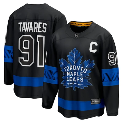 Men's Fanatics John Tavares Black Toronto Maple Leafs - Alternate Premier Breakaway Reversible Player Jersey