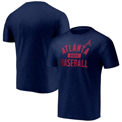 Men's Fanatics Navy Atlanta Braves Primary Pill Space Dye T-Shirt