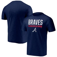 Men's Fanatics Navy Atlanta Braves Win Stripe Space-Dye T-Shirt