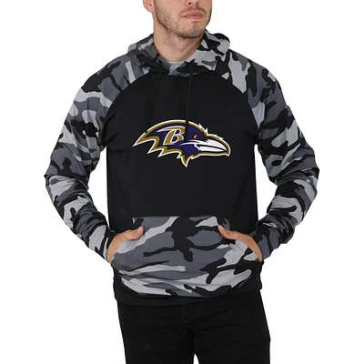 Men's FOCO Black/Camo Baltimore Ravens Raglan - Pullover Hoodie