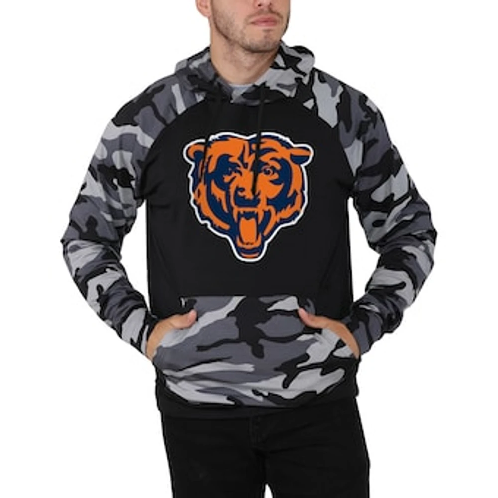 Men's FOCO Black/Camo Chicago Bears Raglan - Pullover Hoodie