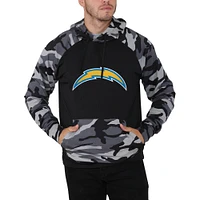 Men's FOCO Black/Camo Los Angeles Chargers Raglan - Pullover Hoodie