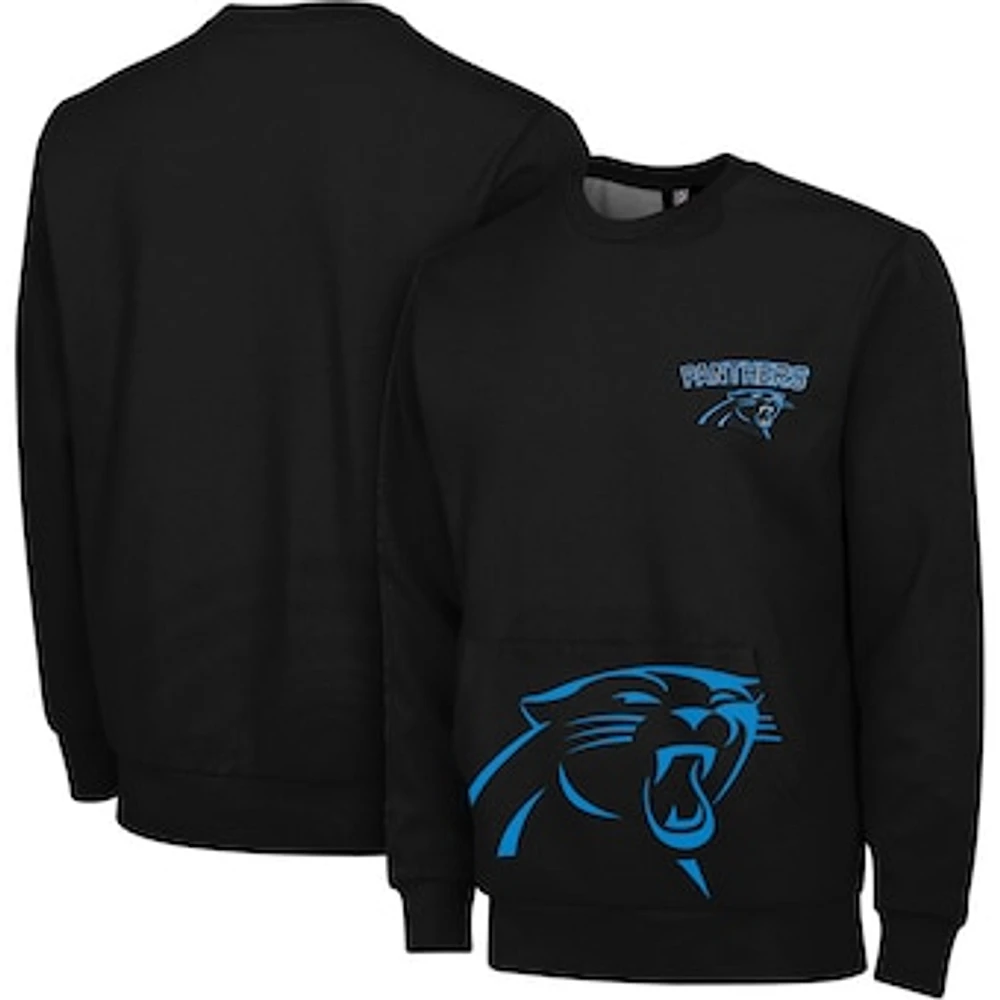 Men's FOCO Black Carolina Panthers Pocket - Pullover Sweater