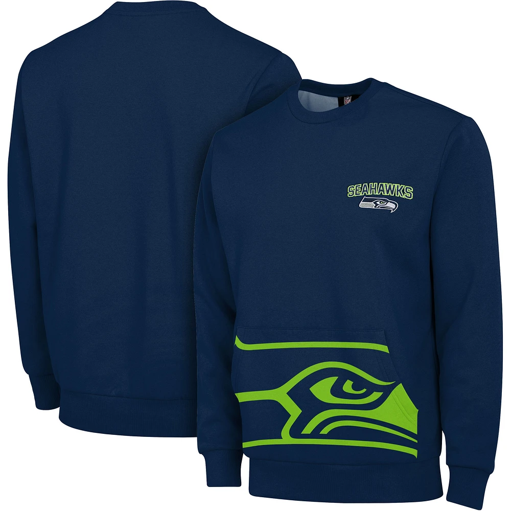 Men's FOCO College Navy Seattle Seahawks Pocket - Pullover Sweater