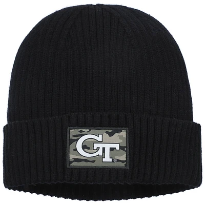 Men's adidas Black Georgia Tech Yellow Jackets Military Appreciation Cuffed Knit Hat