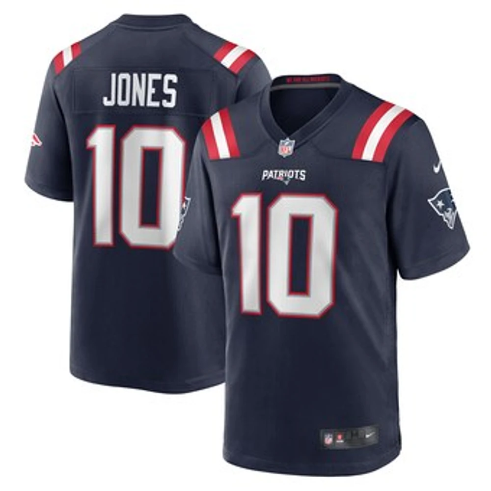 Men's Nike Mac Jones Navy New England Patriots Team Game Jersey