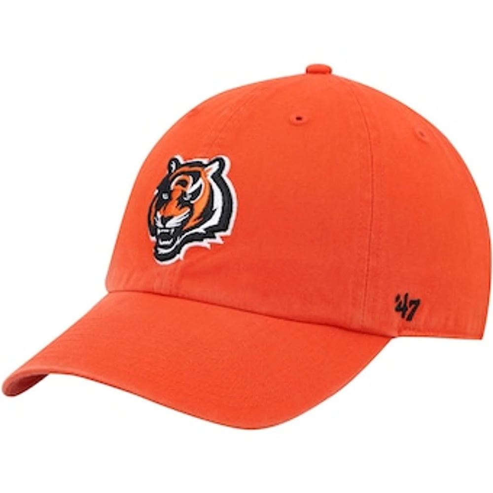 Men's '47 Orange Cincinnati Bengals Secondary Clean Up Adjustable Hat