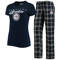 Women's Concepts Sport Navy/Gray Winnipeg Jets Lodge T-Shirt & Pants Sleep Set