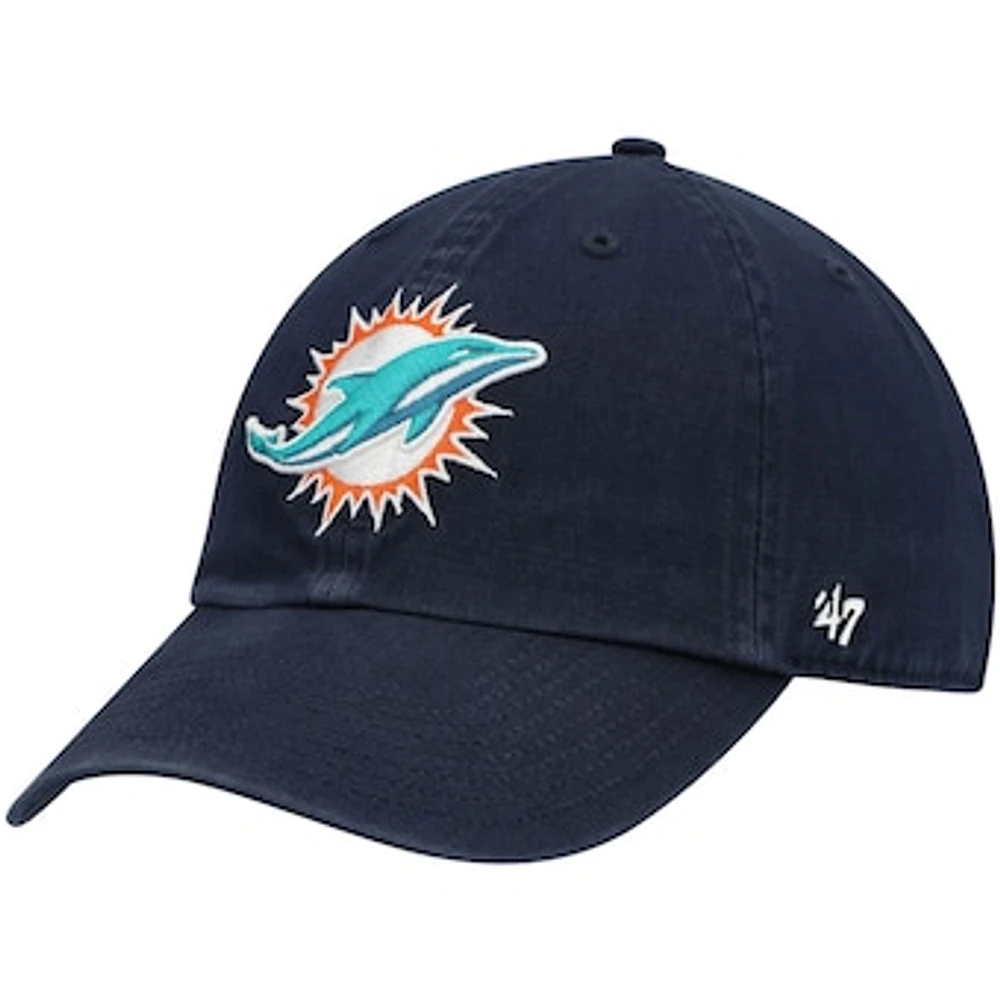 Men's '47 Navy Miami Dolphins Clean Up Alternate Adjustable Hat