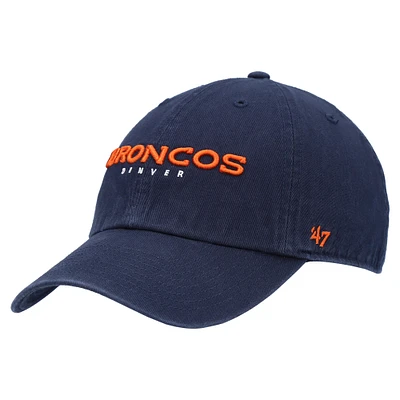 Men's '47 Navy Denver Broncos Clean Up Script Adjustable Hat