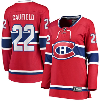 Women's Fanatics Cole Caufield Red Montreal Canadiens Home Breakaway - Replica Jersey