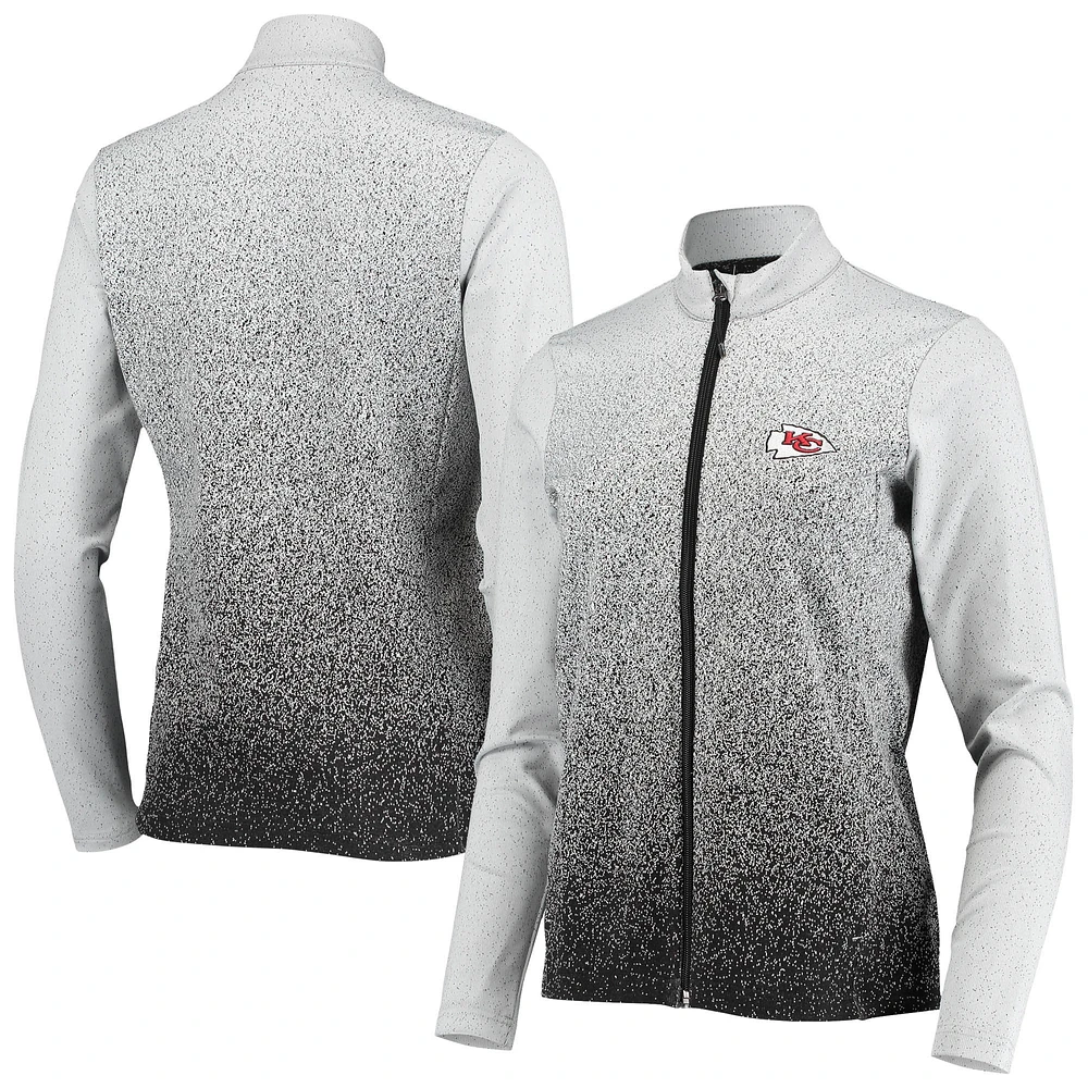 Women's Antigua White/Black Kansas City Chiefs Guide Full-Zip Jacket